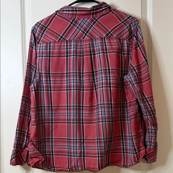 Talbots Red Plaid Button-Up Shirt - Picture 4 of 4
